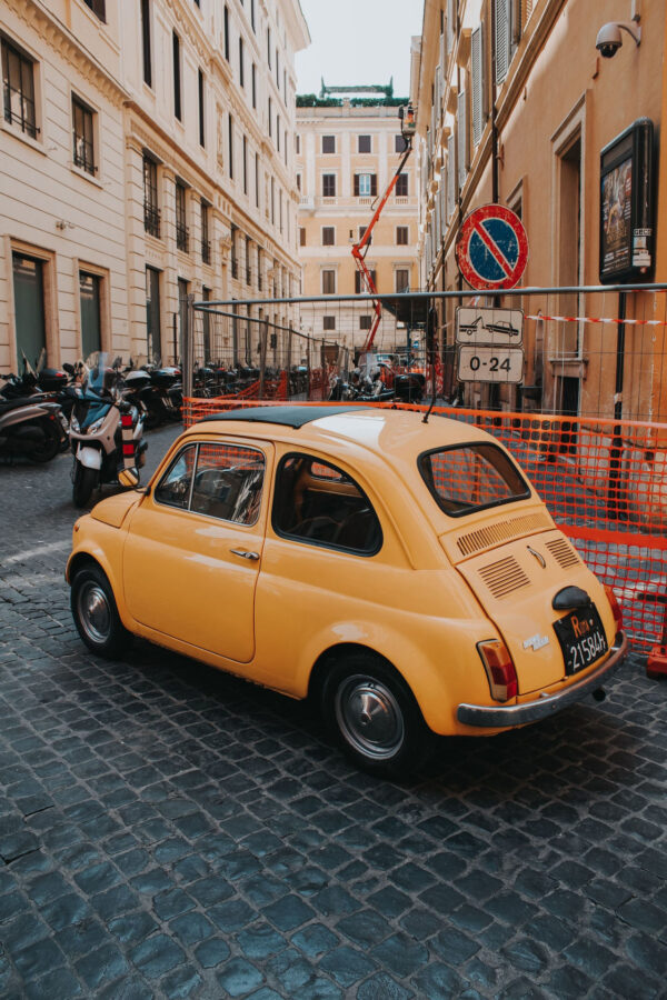 Orange Fiat 500